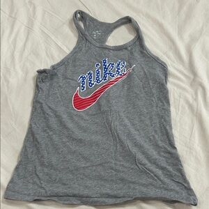 Nike Gray Tank Top with Red and Blue Logo